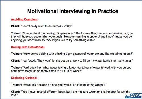 What is Motivation Theory? | Click on the picture for examples of avoiding coercion, rolling with resistance, exploring options, encouraging change talk, and allowing clients to make the decision.